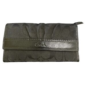 Coach Trifold Pleated Signature Logo C Wallet